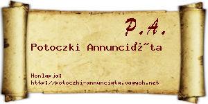 Potoczki Annunciáta névjegykártya